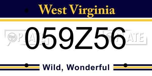 059Z56 West Virginia License Plate