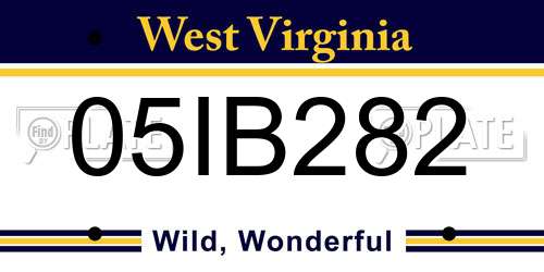 05IB282 West Virginia License Plate