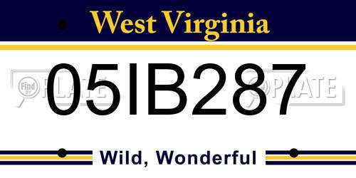 05IB287 West Virginia License Plate