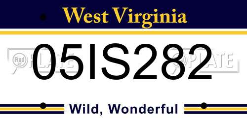 05IS282 West Virginia License Plate