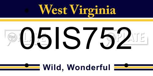05IS752 West Virginia License Plate