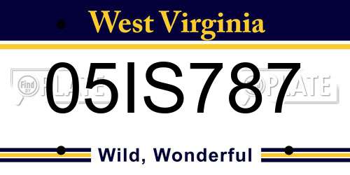 05IS787 West Virginia License Plate