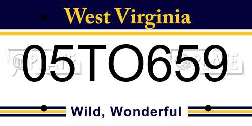 05TO659 West Virginia License Plate