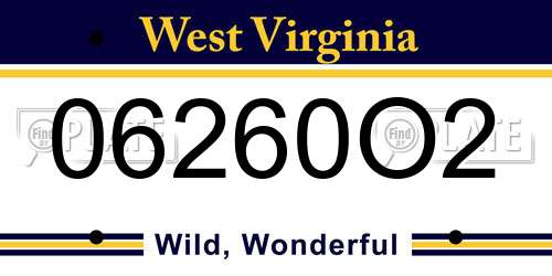 06260O2 West Virginia License Plate