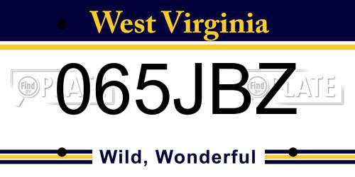 065JBZ West Virginia License Plate