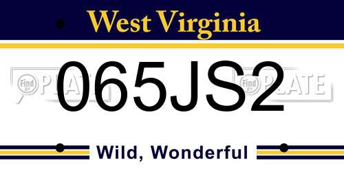 065JS2 West Virginia License Plate