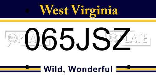 065JSZ West Virginia License Plate