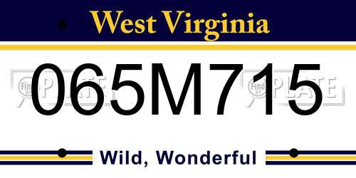 065M715 West Virginia License Plate