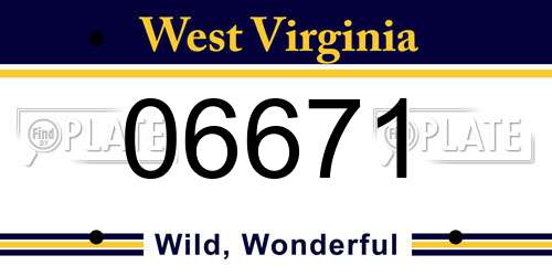 06671 West Virginia License Plate
