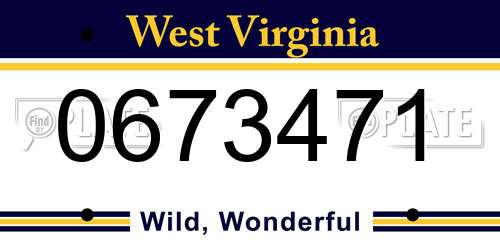 0673471 West Virginia License Plate