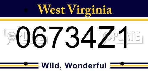 06734Z1 West Virginia License Plate