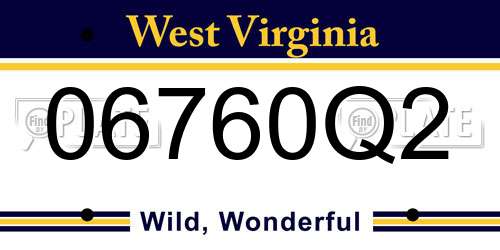 06760Q2 West Virginia License Plate