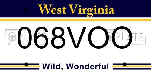 068VOO West Virginia License Plate