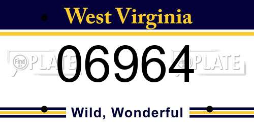 06964 West Virginia License Plate