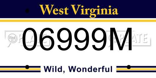 06999M West Virginia License Plate