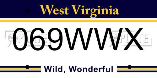 069WWX West Virginia License Plate