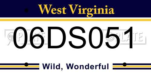 06DS051 West Virginia License Plate
