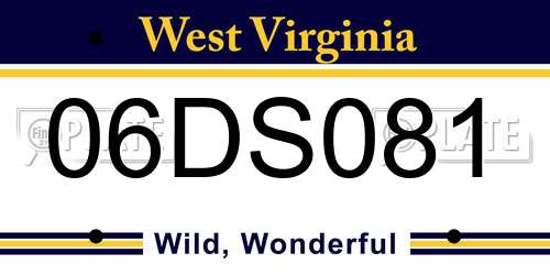 06DS081 West Virginia License Plate