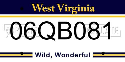 06QB081 West Virginia License Plate