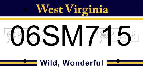 06SM715 West Virginia License Plate
