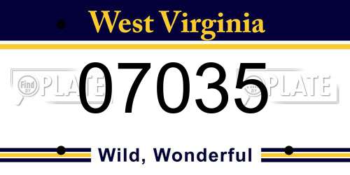07035 West Virginia License Plate