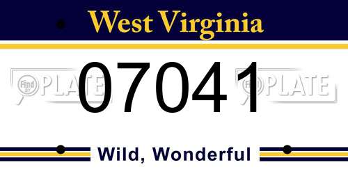 07041 West Virginia License Plate