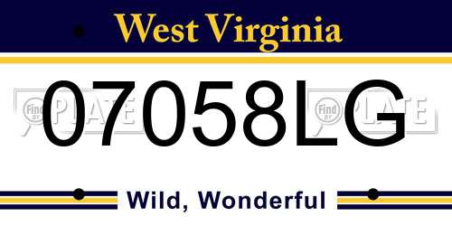 07058LG West Virginia License Plate
