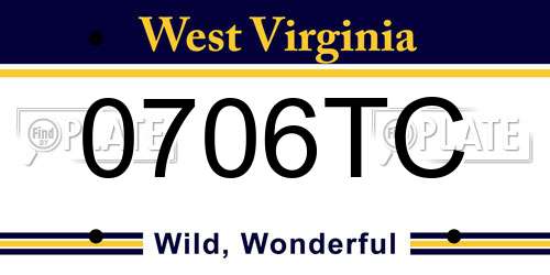0706TC West Virginia License Plate