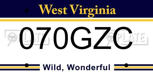 070GZC West Virginia License Plate