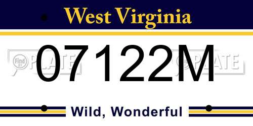 07122M West Virginia License Plate