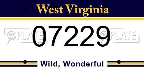 07229 West Virginia License Plate