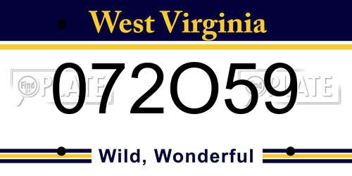 072O59 West Virginia License Plate