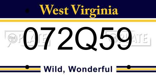 072Q59 West Virginia License Plate