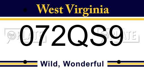072QS9 West Virginia License Plate