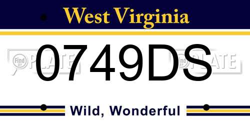 0749DS West Virginia License Plate