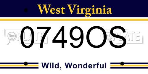 0749OS West Virginia License Plate