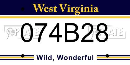 074B28 West Virginia License Plate