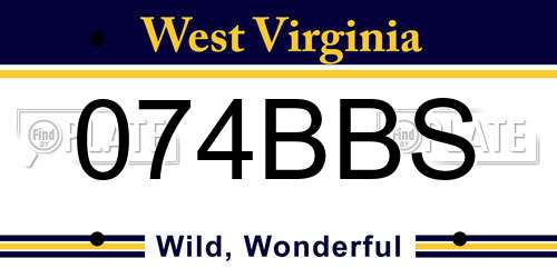074BBS West Virginia License Plate