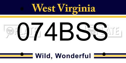 074BSS West Virginia License Plate