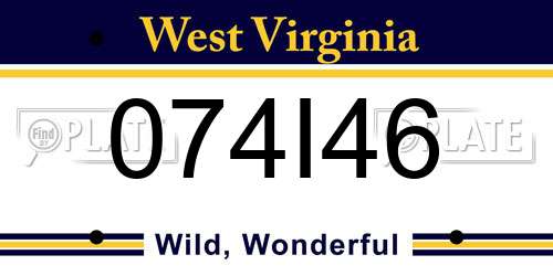 074I46 West Virginia License Plate