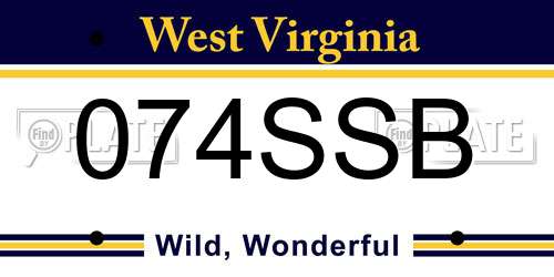 074SSB West Virginia License Plate