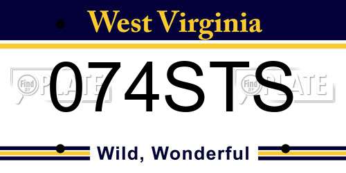 074STS West Virginia License Plate