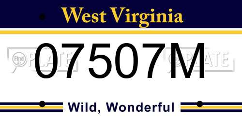 07507M West Virginia License Plate