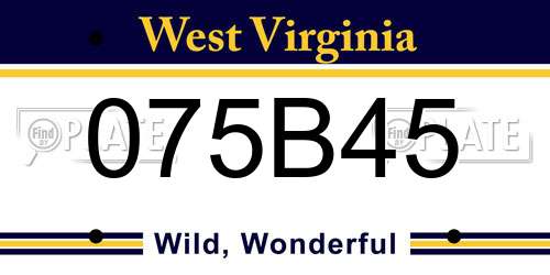 075B45 West Virginia License Plate