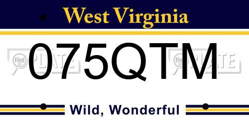 075QTM West Virginia License Plate