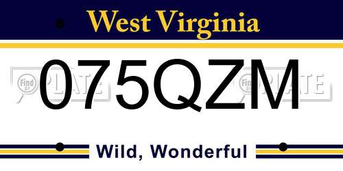 075QZM West Virginia License Plate