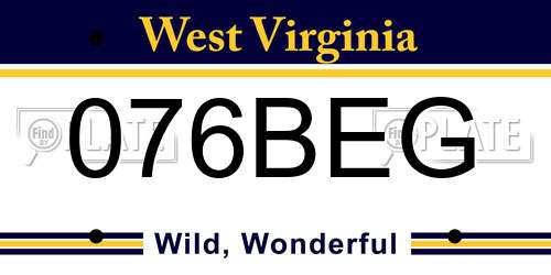 076BEG West Virginia License Plate