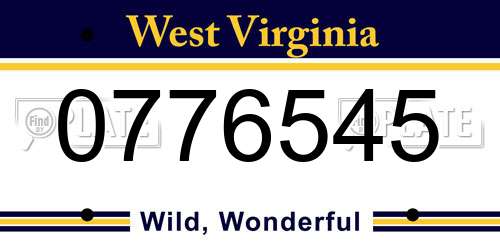 0776545 West Virginia License Plate