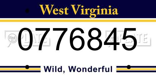 0776845 West Virginia License Plate