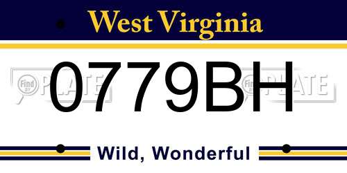 0779BH West Virginia License Plate